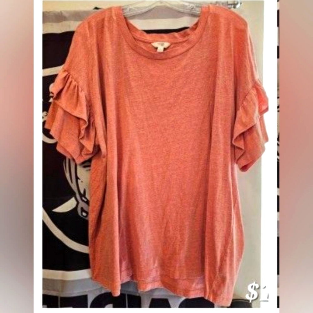 Comfortable salmon blouse